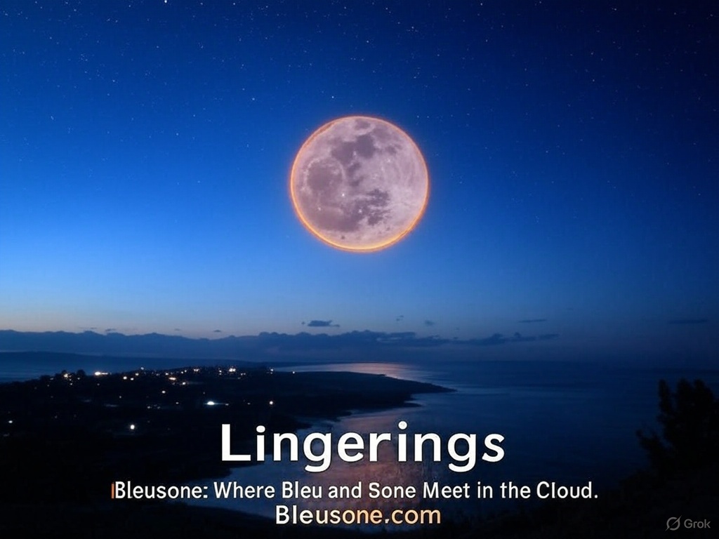 Starry sky with a glowing moon for Lingerings